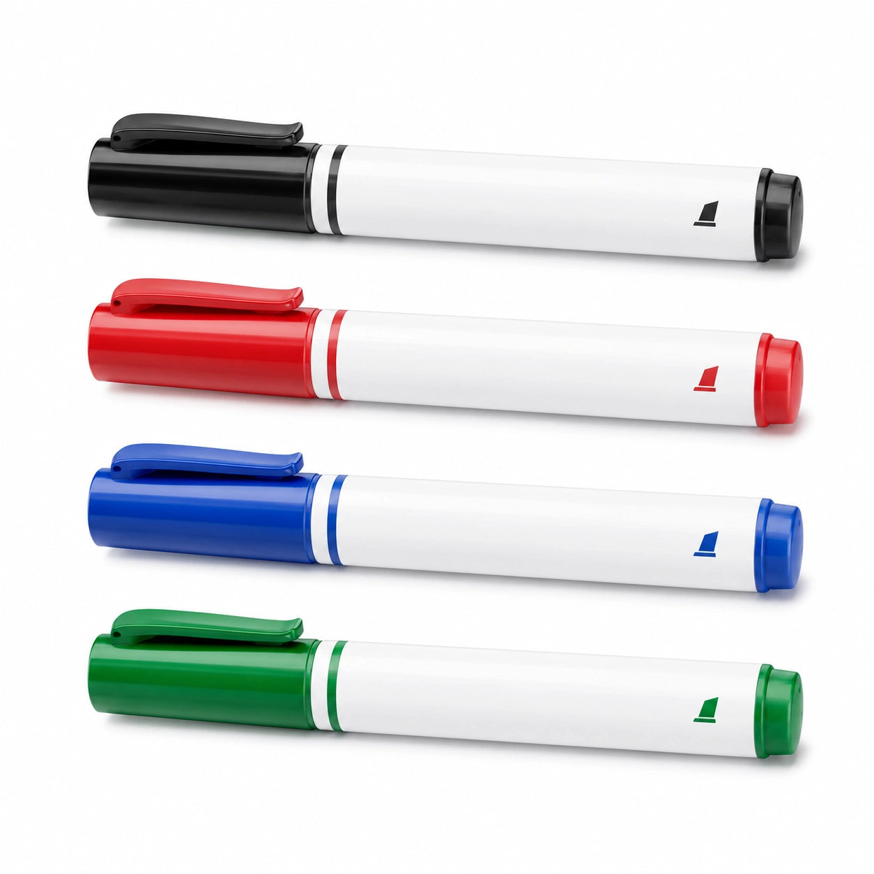 Whiteboard-Marker-Set mit Rundspitze in Schwarz, Rot, Blau und Grün