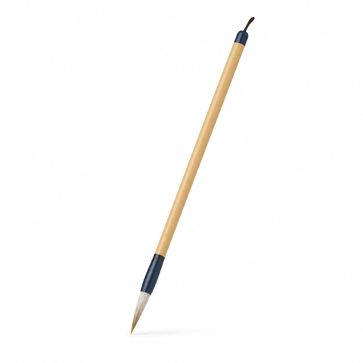 Traditioneller Kalligrafie-Pinsel aus Bambus, Holz/Navy Blau