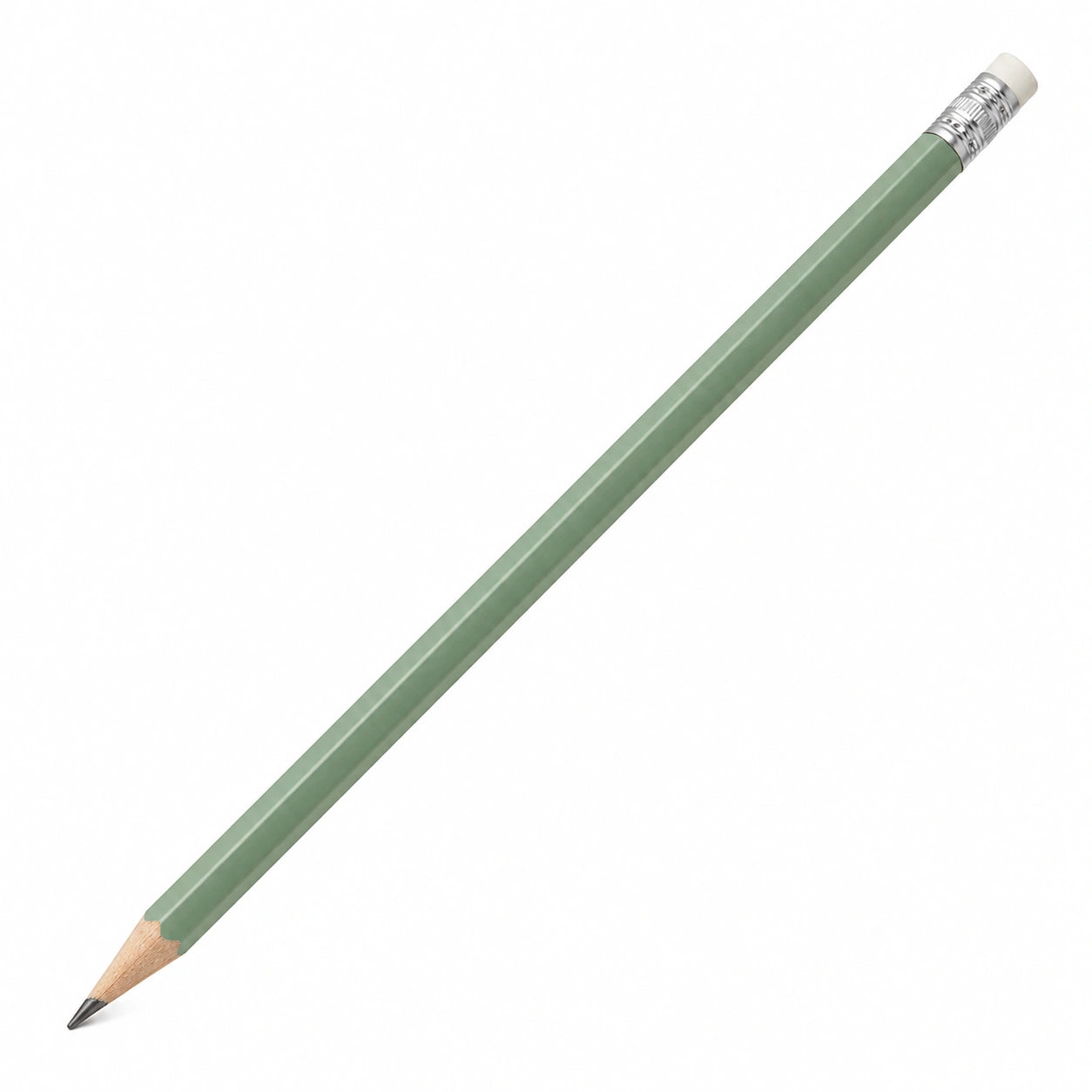 Sechskant-Bleistift mit Radiergummi - Grün