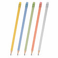 Set aus 5 bunten HB-Bleistiften mit Radiergummi