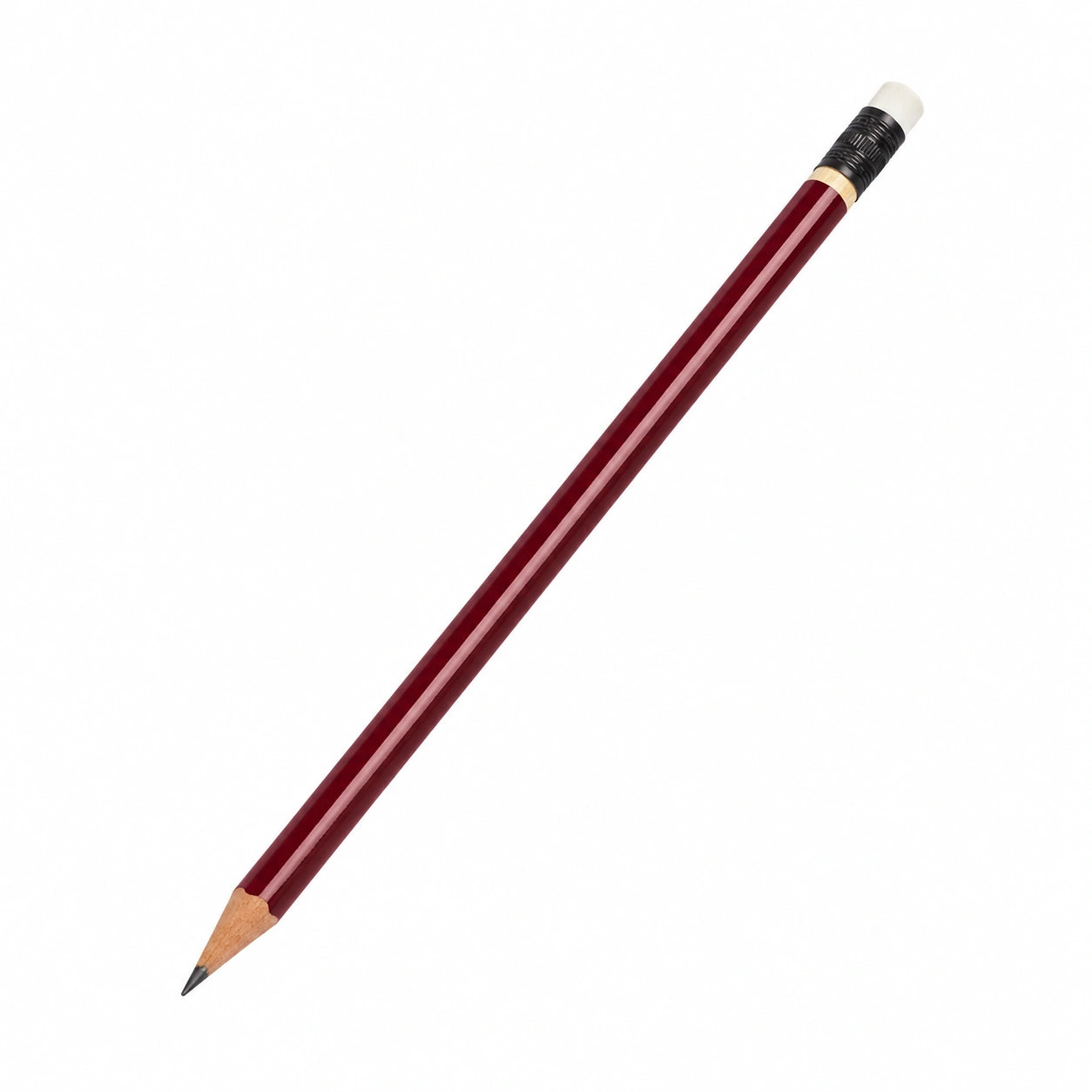 Sechseckiger roter Bleistift mit Radiergummi