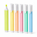 Sechsteiliges Textmarker-Set mit Keilspitze, Pastellfarben