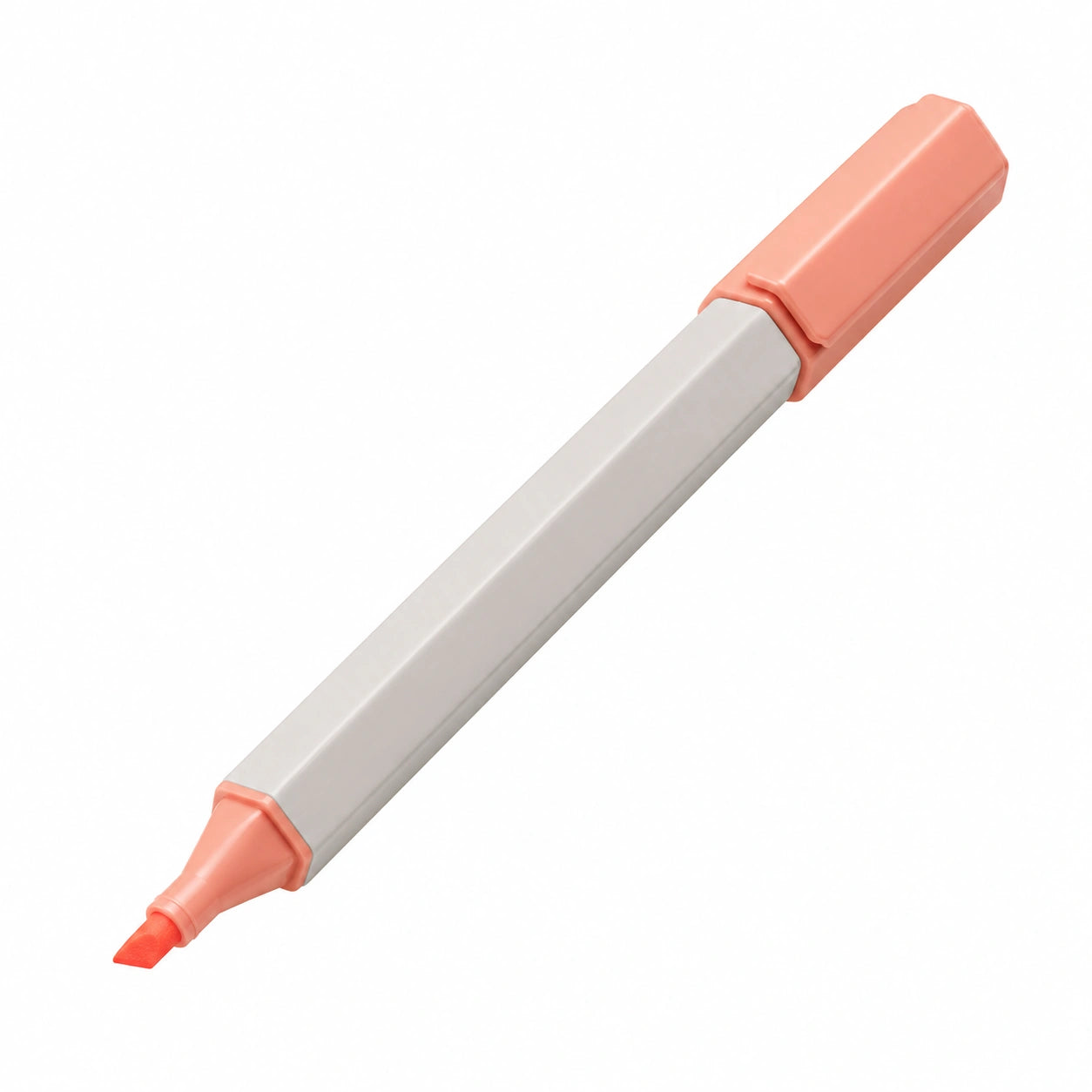 Textmarker Hexagon Grau/Koralle