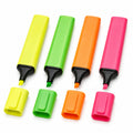 Textmarker-Set in Neonfarben, 4 Stück - Gelb, Grün, Orange, Pink