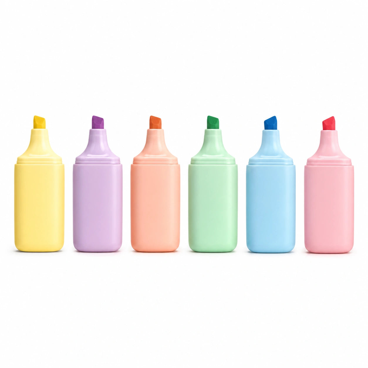Textmarker Set Pastellfarben, 6 Stück, Ergonomisches Design