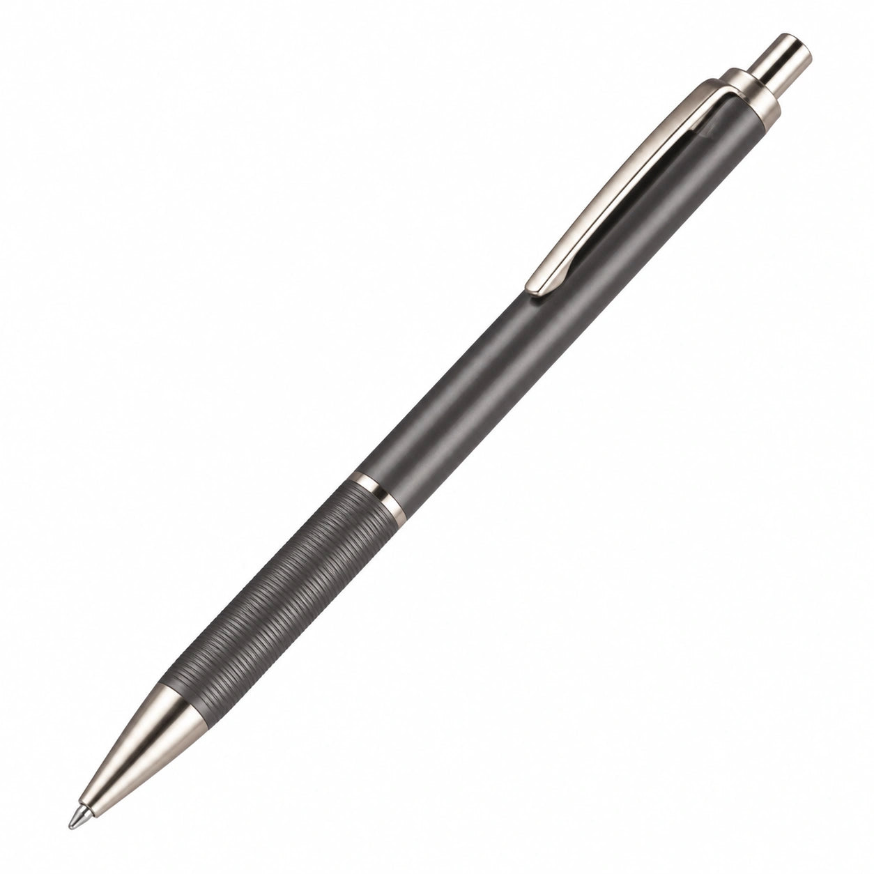 Ergonomischer schwarzer Kugelschreiber mit Metallclip