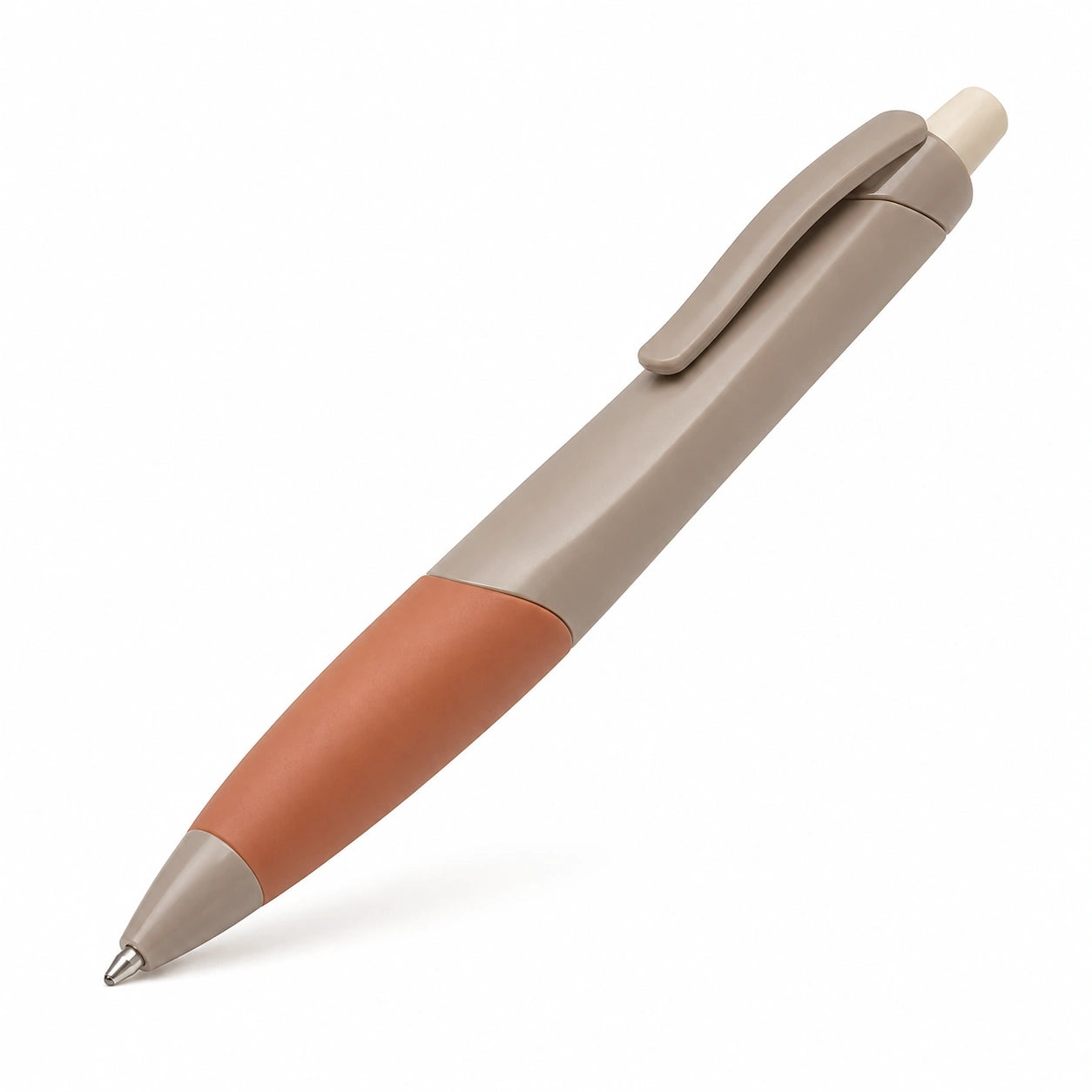 Ergonomischer Kugelschreiber mit Klickmechanismus Beige/Braun