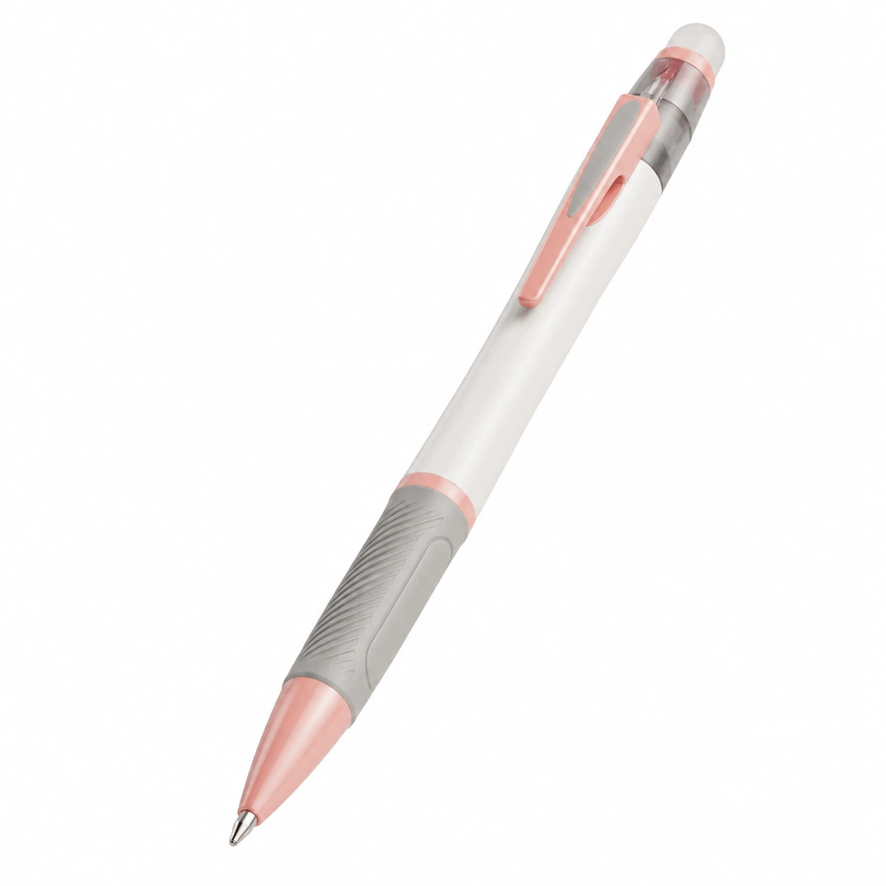 Ergonomischer Kugelschreiber Weiß/Rosa
