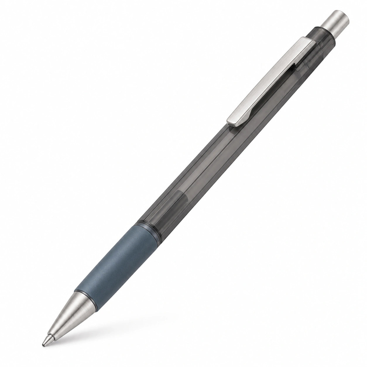 Druckkugelschreiber mit Metallclip in Schwarz und Blau